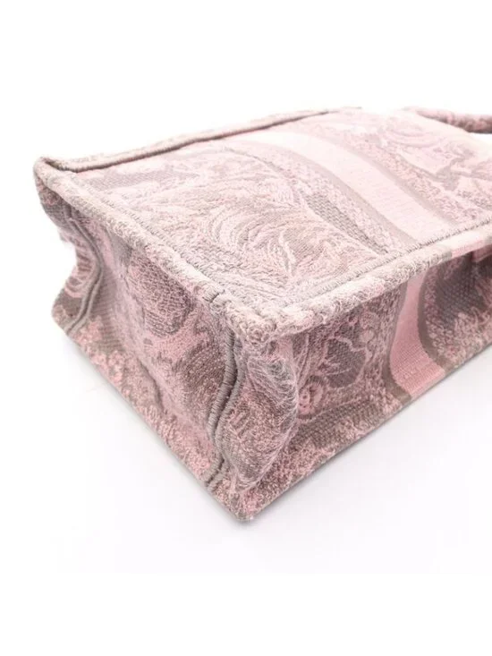 Dior Handbag Book Tote Mini Pink Gray Canvas Vertical - Picture 5 of 8